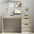 thumbnail image 6 of DreamCurship 48 inch Computer Desk with 4 File Drawers, Study Desk with Filing Cabinet and Storage, Home Office Desk for Small Space, Walnut, 6 of 6