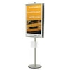 24x36" Poster Stand, 2 Quick Snap Frames, Double Sided, 2 Literature Holders (Silver Aluminum) (BP2436ACX2)