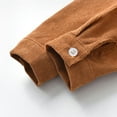thumbnail image 3 of Esaierr Toddler Baby Boy Fleece Shirts Fall Winter Long Sleeve Jacket Kids Button down Leisure Brown Fleece Shirts Top, 3 of 6