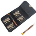 thumbnail image 1 of Juego de destornilladores de precisión, 25 en 1 Mini puntas de destornillador intercambiables Kit de herramientas de reparación de gafas con estuche de cuero para teléfono móvil, computadora portátil, w ShuxiuWang 8390614241701, 1 of 1