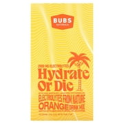 BUBS Naturals Hydrate or Die: Premium Hydration & Electrolyte Powder, All Natural Keto-Friendly Gluten-Free - No Sugar Added, Boosts Energy, Enhances Recovery, Orange Travel Pack Sticks