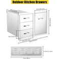 thumbnail image 3 of Qinaqin 1 Stainless Steel Gabinete con Puerta y Cajón Combo Left Right Empty 33 Inches Ancho 22 Profundo cm de Alturaigh Comes en a Seven Ply Corrugated Caja Vent Panel, 3 of 6