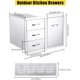 thumbnail image 2 of 1 stainless steel gabinete con door y cajón combo: left cajón, right empty door, 33 pulgadas de anchura, 22 pulgadas deep, 22 pulgadas high, comes in a seven - ply corrugated box con vent panel, 2 of 6
