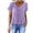 Purple, variant on Elegant Pleated V-Neck Top Women's Short Sleeve Loose Fit Blouse with Ruched Neckline Casual Solid Color Shirt for Daily and Dating Wear