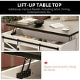 thumbnail image 6 of 47.2" Farmhouse Lift Top Coffee Table with Storage Sliding Barn Door & Large Hidden Compartment, Rustic Coffee Table with Lifting Top Storage Coffee Table for Living Room, 6 of 8