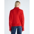thumbnail image 3 of Free Assembly Women's Ruffle Neck Pointelle Cardigan Sweater, Midweight, Sizes XS-XXL, 3 of 5