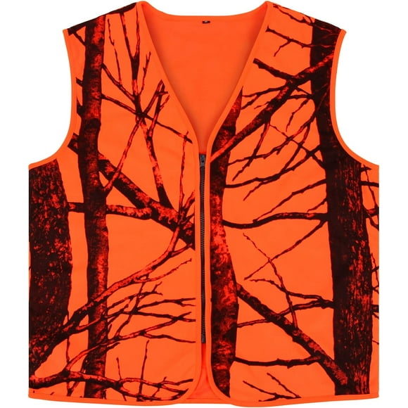 GUGULUZA Gilet de Chasse Orange, Gilet de Sécurité pour la Chasse au Cerf en Plein Air pour Hommes et Femmes, Léger, Fermeture Éclair (3TG)
