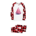 thumbnail image 3 of Your-Sty Pink Christmas Tree Print Christmas Family Matching Pajamas Christmas Pjs Holiday Nightwear Sleepwear Sets Long Sleeve Pjs, 3 of 7