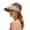 Coffee, variant on jiaxiM Sun Visor for Women Summer Travel Vacation Foldable Wide Brim Straw Clip on Stretch Striped Color Blocking Hat Outdoor Beach UV Protection Cap