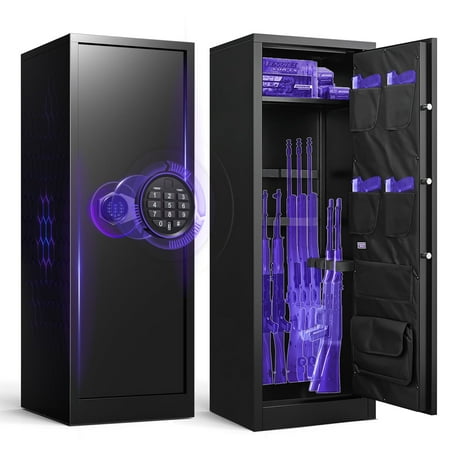 Foorsun 8-12 Gun safes Rifle Safe Long Gun Safe for Rifle Shotgun for Home Quick Access Rifle Safes Adjustable Shelves Gun Safes for Home Rifle and Pistols