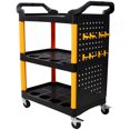 thumbnail image 2 of 3 Tier Rolling Auto Detail Cart With Wheels,Car Wash Organizer Cart with Panel and Hook,Heavy Duty Utility Cart for Detailers Garage,Workshop,Repair Shop,Storage Tool,300 LBS Capacity,Yellow+Black, 2 of 7