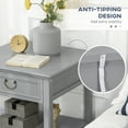 thumbnail image 5 of HOMCOM Vintage Farmhouse Side Table with Storage, Set of 2, Gray, 5 of 9