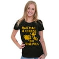 thumbnail image 3 of Funny Mac and Cheese Not Enemies Joke Womens Fitted Plus Size Graphic Tee Brisco Brands 2X, 3 of 5