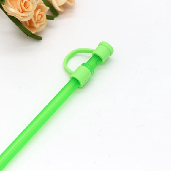 Straw Cover Set for Silicone Straw - Reusable Drinking Straw Tips Compatible with 6 8mm Size Variety Colors Ideal for Travel Picnics Fitness Parties and Decoration