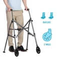thumbnail image 4 of Andador Stander Wonder, ligero y plegable, ahorra espacio y es ideal para adultos y personas mayores. Andador compacto con ruedas de 6 pulgadas y deslizadores para mayor movilidad, color rosa real., 4 of 5