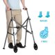 thumbnail image 4 of Andador Stander Wonder, ligero y plegable, ahorra espacio y es ideal para adultos y personas mayores. Andador compacto con ruedas de 6 pulgadas y deslizadores para mayor movilidad, color azul cobalto., 4 of 5