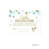 Candy Guessing Game Cards Baby Blue Gold Glitter Baby Shower Game Cards, 30-Pack