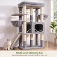 thumbnail image 6 of Globlazer 52" Multi-Level Cat Tree Tower with Extra Large Perch Platform and Scratching Posts, Hammock, Light Grey, 6 of 9