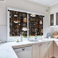 thumbnail image 3 of Coffee Kitchen Curtains Black Brown Window Curtains Valance and Tier Set 36 Inch, Coffee House Rod Pocket Short Tier Curtain, Retro Coffee Shop Small Cafe Curtains for Kitchen Decor, 3 of 6