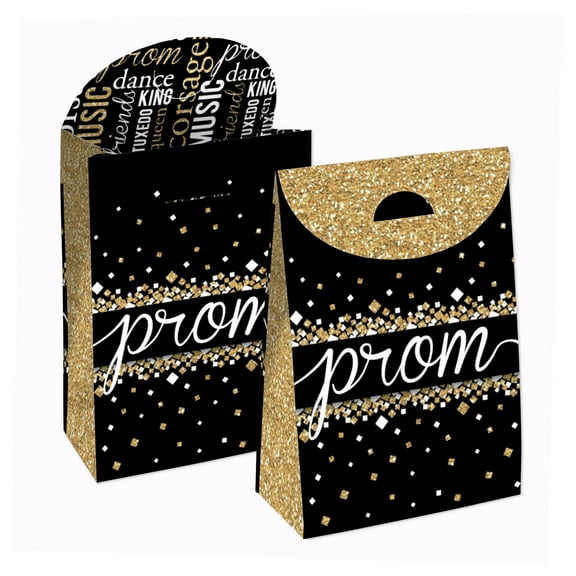 Big Dot of Happiness Prom - Prom Night Gift Favor Bags - Party Goodie Boxes - Set of 12