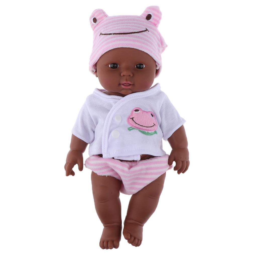 2PC   Newborn Baby Doll Appease Toy Reborn 12" African American Doll 
