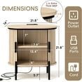 thumbnail image 2 of ANJ Fluted Nightstand with Charging Station, Bed Side Table, Mid Century Modern End Table with Storage for Bedroom Entryway, Camel, 2 of 7