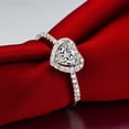 thumbnail image 2 of Womens Heart Shape Wedding Ring Alloy Simulated Diamond Micro Set Ring European Individually Packed White Gold, 2 of 4