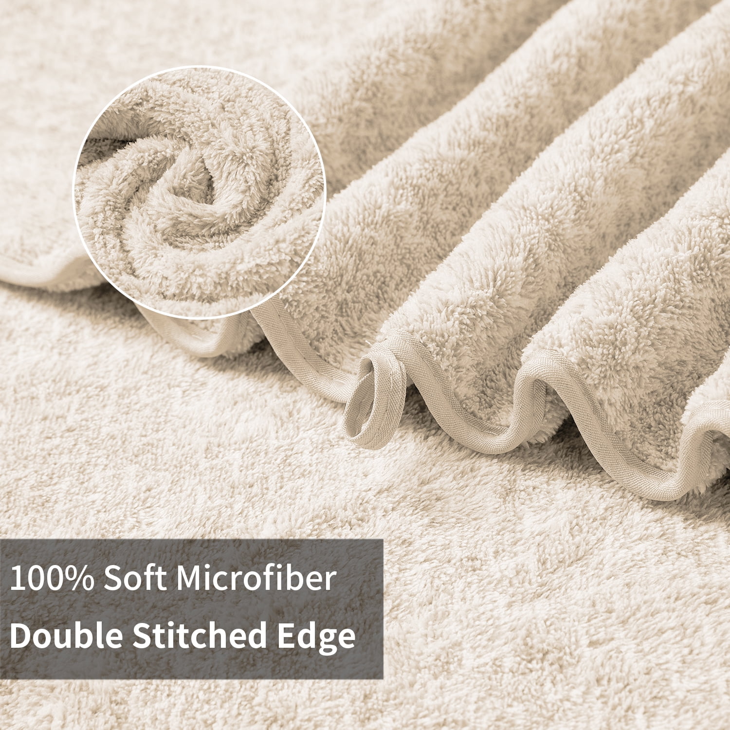 Kebury 4 Pack Bath Towels Extra large, 35"x70" Bath Sheets Towels Set For Adults, Oversize Bathroom Towel Ultra Soft Microfiber Quick Dry Highly Absorbent Shower Towel Spa Hotel Use (Beige)