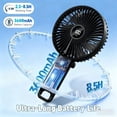 thumbnail image 4 of 6 inch Large Rechargeable Handheld Fan - 5-Speed Personal Fan with LCD, 180° Foldable Desk Fan with Hook for Travel, Office, Camping, 4 of 10
