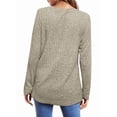 thumbnail image 4 of Long Sleeve Shirts for Female Loose Fit Crew Neck Blouse Dressy Casual Fall Winter Pullover Outfits Apricot M, 4 of 5