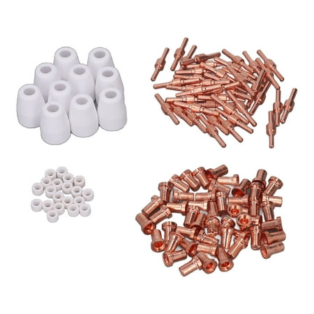 

10Pcs Plasma Cutter Consumables Ceramic Shield Cup Electrode Nozzle Gas Ring Set for Cut40 50