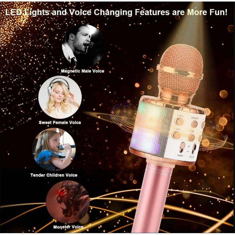 Richgv Upgraded Mini Karaoke Machine for Kids, Music Toys for Girls Boys  Toddlers, Portable Bluetooth Speaker with Wireless Microphone for Birthday