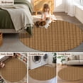 thumbnail image 5 of Round Rugs 3Ft, Vintage Rattan Round Area Rug Washable Indoor Throw Carpet, Minimalist Abstract Wicker Texture Brown Small Non Slip Circle Rug for Bedroom Living Room Home Decor Aesthetic, 5 of 8