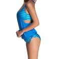 thumbnail image 4 of Tankini à Rayures Bleu Superposé pour Femmes avec Culotte Triangulaire, 4 of 6