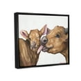 thumbnail image 3 of Stupell Industries Baby Cow Family Animal Watercolor Painting Jet Black Framed Floating Canvas Wall Art, 16x20, by George Dyachenko, 3 of 8