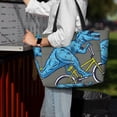 thumbnail image 7 of KLL Fun Riding Dinosaur Print Large Beach Tote Bag Women Waterproof Sandproof Zipper Beach Tote Bag for Pool Gym Grocery Travel with Wet Pocket, 7 of 7