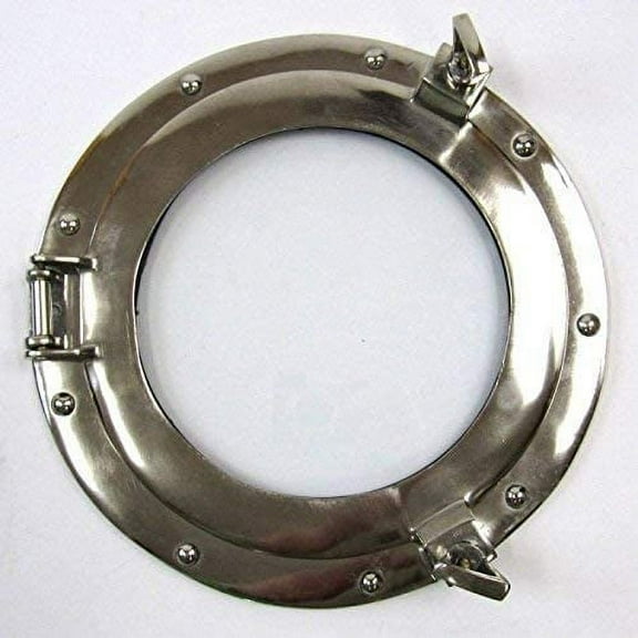 Ship's Porthole Window Nautical Wall Decor Aluminum Chrome Finish 11"