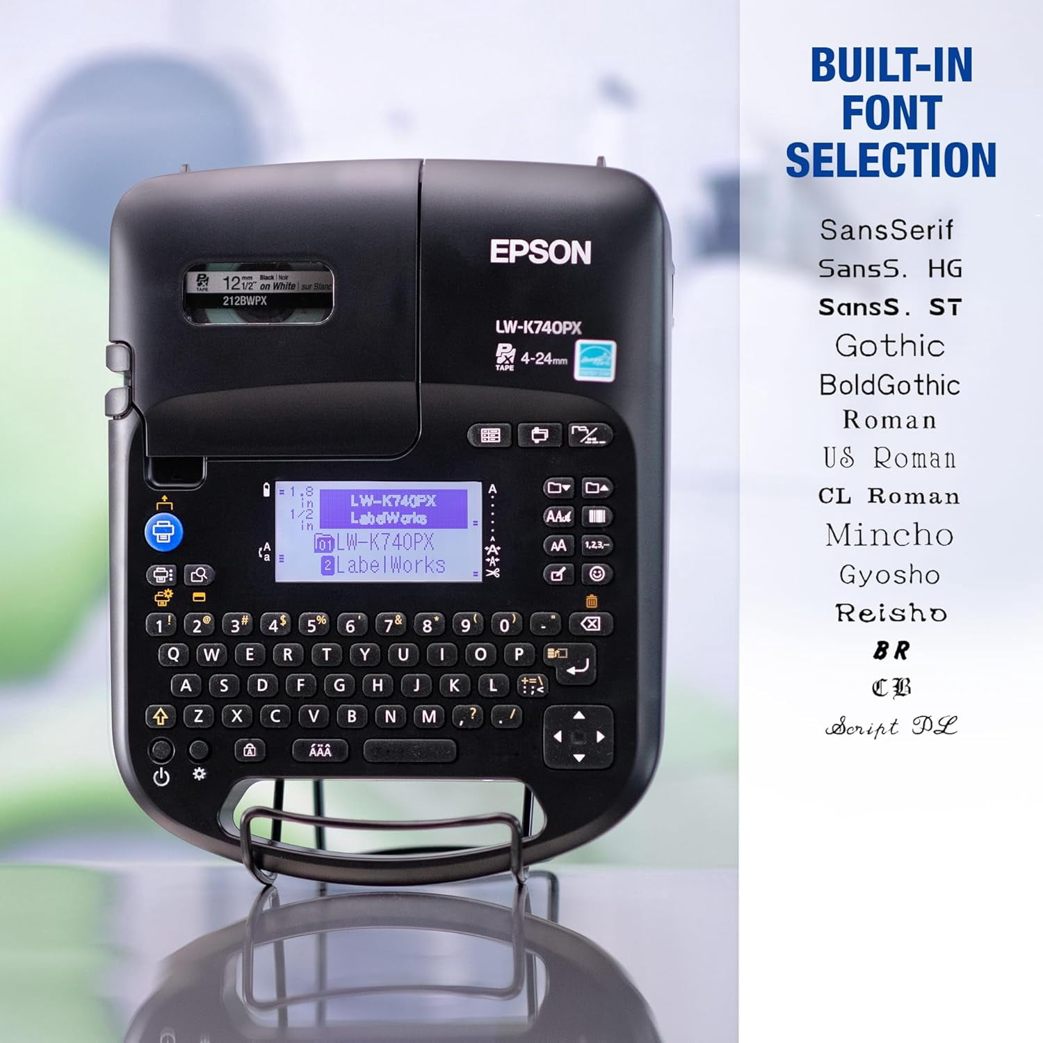 Epson LABELWORKS LW-K740PX Industrial Handheld Label Maker - Office, Home & Healthcare, Full Kit, Durable Labels