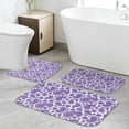 thumbnail image 4 of Paisley and Floral White Pattern Bathroom Rug Set 3 Piece,Non-Slip Bath Mat Set with U-Shaped Contour and Runner Soft Absorbent Washable, 4 of 5