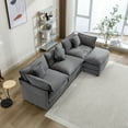 thumbnail image 3 of Williamspace 111.4" Convertible Sectional Sofa Couch, Modern L-Shaped Upholstered Sofa with Reversible Chaise and 5 Pillows, Luxury Comfy Deep Seat Couch with Ottoman for Living Room Apartment, Grey, 3 of 7