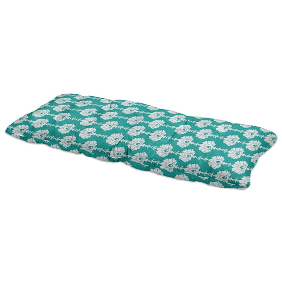 Vargottam Printed OutdoorBenchCushionLounger Water Resistant LoungerBenchSeat Garden Furniture Patio Front Porch Decor and Outdoor Seating-Turquoise Blue