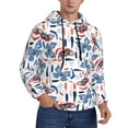 thumbnail image 2 of Honeii Retro Butterfly Pattern Mens Hoodies Men's Loose Sleeve Sweatshirt,Pullover Hooded Sweatshirt for Men,Essentials Hoodie-4X-Large, 2 of 7