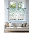 thumbnail image 4 of Sheer Curtains 45 Inch Length, Eucalyptus Leaves Semi Sheer Curtains Light Filtering Window Treatment, Turquoise Summer Botanical Weeping Privacy Voile Drapes for Living Room Bedroom 52x45 Inch, 4 of 7