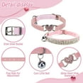 thumbnail image 3 of Minzimin  Pack of 2 Diamond Cat Collar,Adjustable Soft Velvet Leather Safe Kitten Collar with Shiny Rhinestones and Bells,Girl Boy Bling Cat Collars with Safety Elastic for Small Medium Cats, 3 of 7