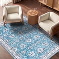 thumbnail image 5 of LOKHOM 6'x 9' Bohemian Area Rugs for Living Room, Non-Slip Backing Machine Washable Carpet, Blue, 5 of 8