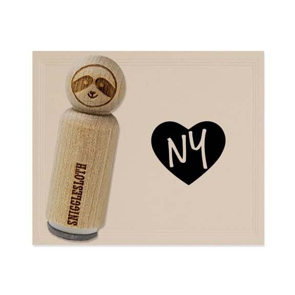 NY New York State in Heart Rubber Stamp for Scrapbooking Crafting Stamping - Mini 1/2 Inch