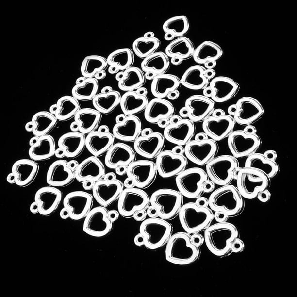 Colgante de dijes de corazón hueco Fernando 50 Piezas 12x10mm Plata