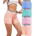 thumbnail image 2 of Sunm Boutique High Waisted Women's Boxer Briefs 4-Pack Multi-Color Modal Shorts, 2 of 5