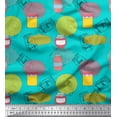 thumbnail image 1 of Soimoi Green Cotton Voile Fabric Text & Jar Art & Craft Printed Fabric 1 Yard 42 Inch Wide, 1 of 3
