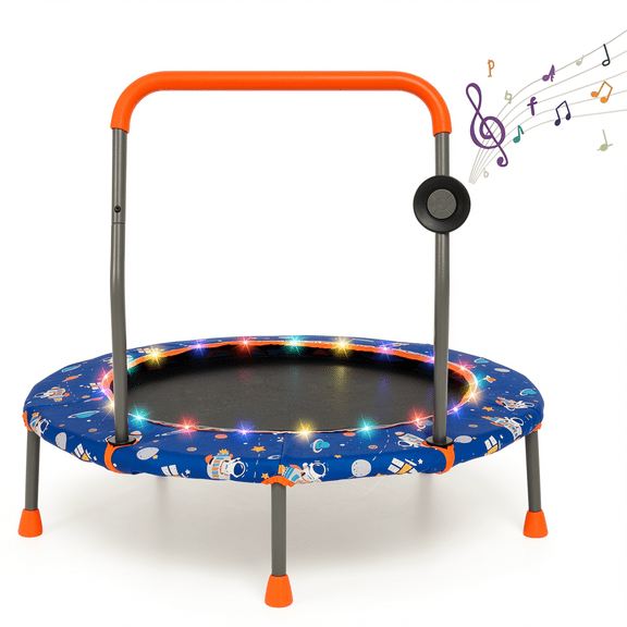 Airfind 36 Inch Mini Trampoline for Kids with LED Lights, Bluetooth